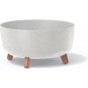 PROSPERPLAST Kvetináč GRACIA LOW ECO WOOD 38cm biely