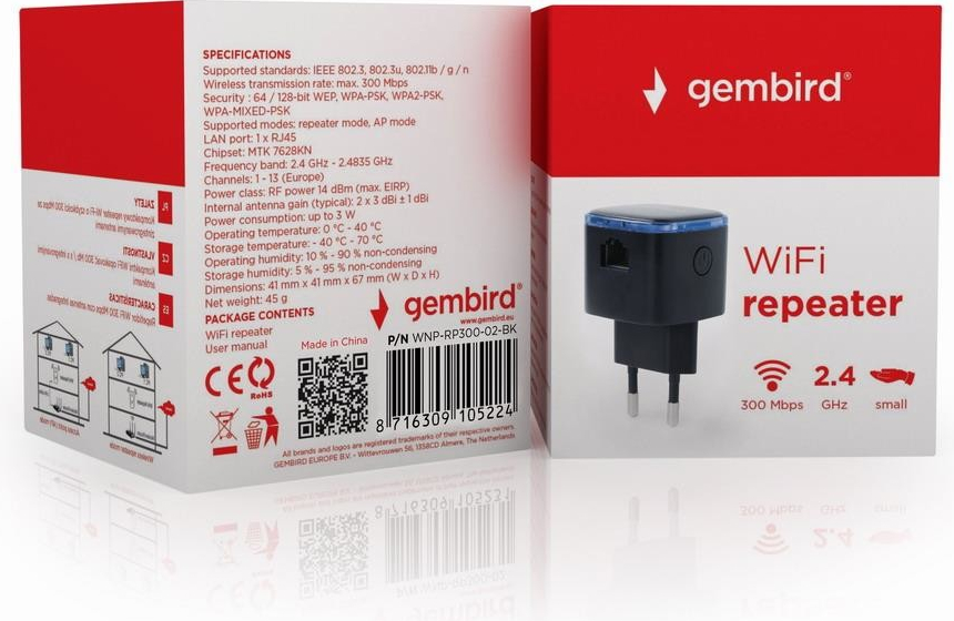 Gembird WNP-RP300-02-BK