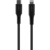 Nabíjací a dátový kábel FIXED Liquid silicone s konektormi USB-C/Lightning a podporou PD, 0.5m, MFI, čierna