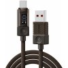 ESSAGER Crystal Clear pletený nabíjací a dátový kábel - USB-A na USB-C - 2 m - hnedý - možnosť vrátiť tovar ZADARMO do 30tich dní