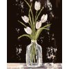 ZUTY Maľovanie podľa čísel - BIELÉ TULIPÁNY V SKLENENEJ VÁZE (HALEY BUSH) Rámovanie: vypnuté plátno na rám, Rozmer: 40x50 cm