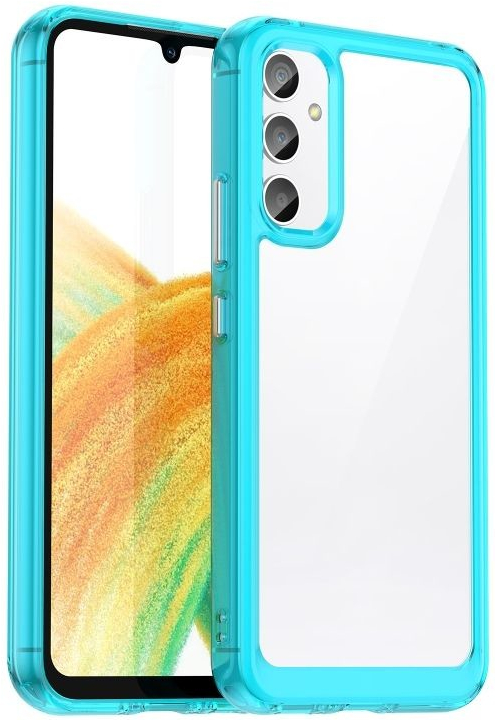 Púzdro Colorful Acrylic case Samsung Galaxy A34 5G transparentno-modré