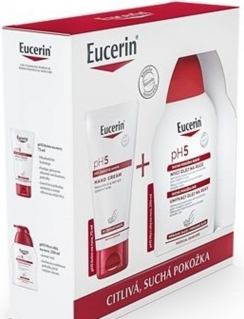 Eucerin PH5 krém na ruky 75 ml + umývacia emulzia na ruky 250 ml (Vianoce 2021) darčeková sada