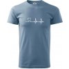 EKG zuby - Klasické pánske tričko vyššej gramáže - L ( Denim )