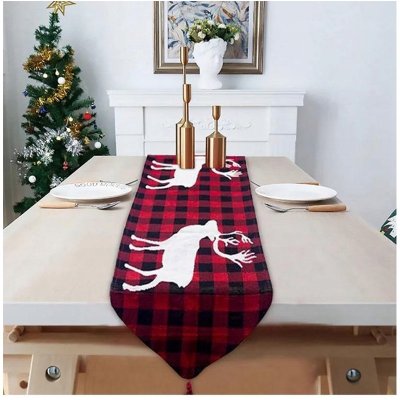 Huizhou Haiswei Daily Necessities Co., Ltd. Vianočný behúň na stôl s jeleňom 180 × 35 cm