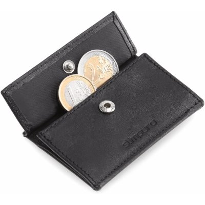 Slimpuro Coin Pocket s ochrannou kartou RFID pre ZNAP Slim Wallets 8 a 12, spínací gombík (SP-CP-00-BLK-SM)