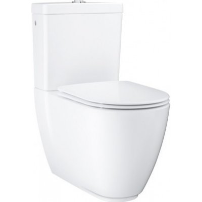 GROHE Essence Ceramic WC kombi Rimless, s PureGuard + nádrž WC bočný prívod + sedátko SoftClose alpská biela, 39578000+3957200H