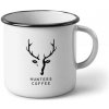 Plechový hrnček Hunters Coffee 250ml biely