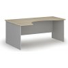 Ergonomický kancelársky písací stôl PRIMO GRAY, 180x120 cm, ľavý, sivá/dub prírodný