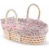 Prútený košík s prikrývkou a vankúšom Braided Basket Floral Corolle pre 36-42 cm bábiku
