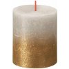 Sviečka bolsius Rustic, Vianočná, Sunset Sandy Grey+ Gold, 80/68 mm