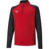 Detská futbalová mikina Puma, TEAMLIGA 1/4 ZIP TOP JR červená,čierna,biela 116