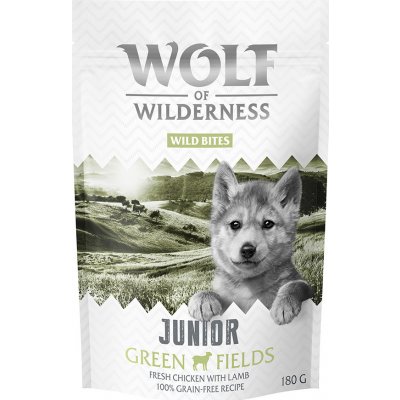 Little Wolf of Wilderness Snack - Wild Bites Junior 180 g - Green Fields - Jahňacie & kuracie