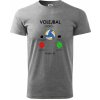 Volejbal volá - Klasické pánske tričko vyššej gramáže - L ( Tmavosivý melír )