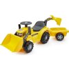 Abrick s prívesom Backhoe Ride on Maxi Écoiffier s bagrom a nakladačom 6 maxi kociek