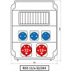 Rozvodnica 11M 16A+32A/400V/5P+2x250V 1x24V neistená IP54 - ROS 11/x-32/24V (SEZ DK)