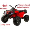 Joko, Veľká Elektrická štvorkolka 4x4 XL ATV, kožené sedadlo, penové kolesá, rádio, USB, červená