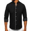 Bolf pánska elegantná košeľa s dlhými rukávmi 17724 čierna