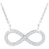 Šperky eshop - Náhrdelník zo striebra 925, prívesok - symbol INFINITY z čírych zirkónov SP45.16