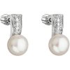 Evolution Group strieborné náušnice s perlou 21001.1 biela