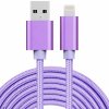 AppleKing opletený dátový a nabíjací kábel USB-A 2.0 / Lightning pre iPhone / iPad / iPod / AirPods - 3 m - purpurový - možnosť vrátiť tovar ZADARMO do 30tich dní