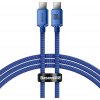 Baseus CAJY000603 Crystal Shine Series Dátový Kábel USB-C - USB-C 100W 1,2m Blue