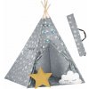 Nukido 740120 Detské teepee so svetielkami - sivé s hviezdičkami