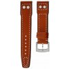 Kožený remienok Biatec Pilot | Brown - 20 mm - Strieborná + 5 rokov záruka a darček ZADARMO