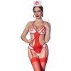 Chilirose - Cr 4631 Set Bodysuit Nurse Crotchless Red L/Xl