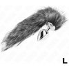Kink - Anal Plug Size L 10 X 4 cm With Synthetic Tail 40 cm Grey