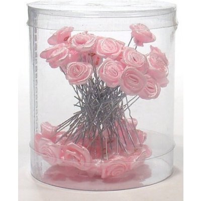 Vlasové ozdoby Vlásenky s ružičkou 50ks - ružové