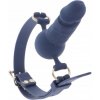 Silikónový penis Ball Gag Blue