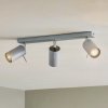 SOLLUX LIGHTING Stropné bodové svetlá Round, sivé, 3-plameňové lineárne - LW.0451