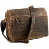 Kožená taška na rameno GreenBurry XL 1766 brúsená koža hnedá