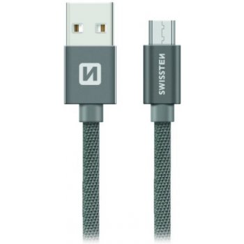 Swissten 71522202 USB - microUSB, 1,2m, šedý