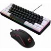 Sada klávesnice a myši HXSJ V700BW+A869, 61 klávesov, čierno-biela