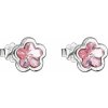 Evolution Group strieborné náušnice perlička s krištálmi Swarovski ružová kytička 31255.3 light rose
