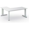 Rohový kancelársky písací stôl PRIMO FLEXIBLE, 180x160 cm, biela