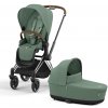 CYBEX Kočík kombinovaný Priam 4.0 Chrome Brown Leaf Green Platinum