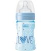 CHicco Fľaša dojčenská Well-Being Love silikón chlapec 150 ml