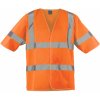 Cerva Reflexná HI VIS vesta Yarra HV s krátkym rukávom HV oranžová