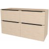 Mereo Mailo, kúpeľňová skrinka 121 cm, čierne madlo, Multidecor, Javor Hard šampanský CN593SBJHS2
