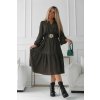 Elegantné midi šaty - výber farieb Khaki 42