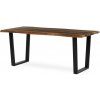Autronic HT-F4218 OLW Stôl jedálenský, 180x90x75 cm, MDF doska, dekor staré drevo, kovová nohy v tvare U, čierny matný lak
