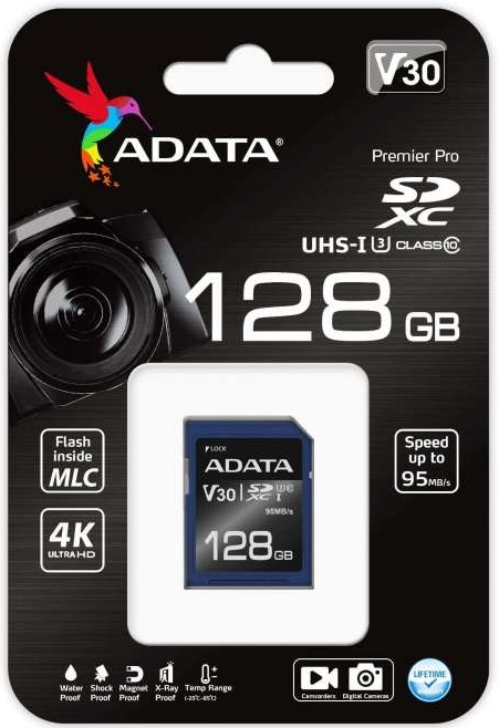 ADATA SDXC Class 10 128GB ASDX128GUI3V30S-R