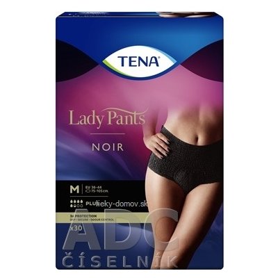 TENA Lady Pants Plus Noir M čierne dámske naťahovacie inkontinenčné nohavičky 1x30 ks