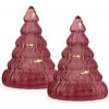 SIRIUS LED svetlo na stromček, sklo, sada 2 ks, bordová farba, 9 cm