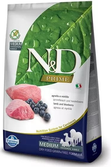 N&D Dog PRIME GF Adult Medium & Maxi Lamb & Blueberry 3 x 12 kg