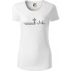 Jesus Saved My Life kríž ekg - Dámske tričko z organickej bavlny Origin (GOTS) - M ( Biela )