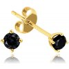 MINET Elegantné zlaté náušnice guličky s onyxom Au 585/1000
